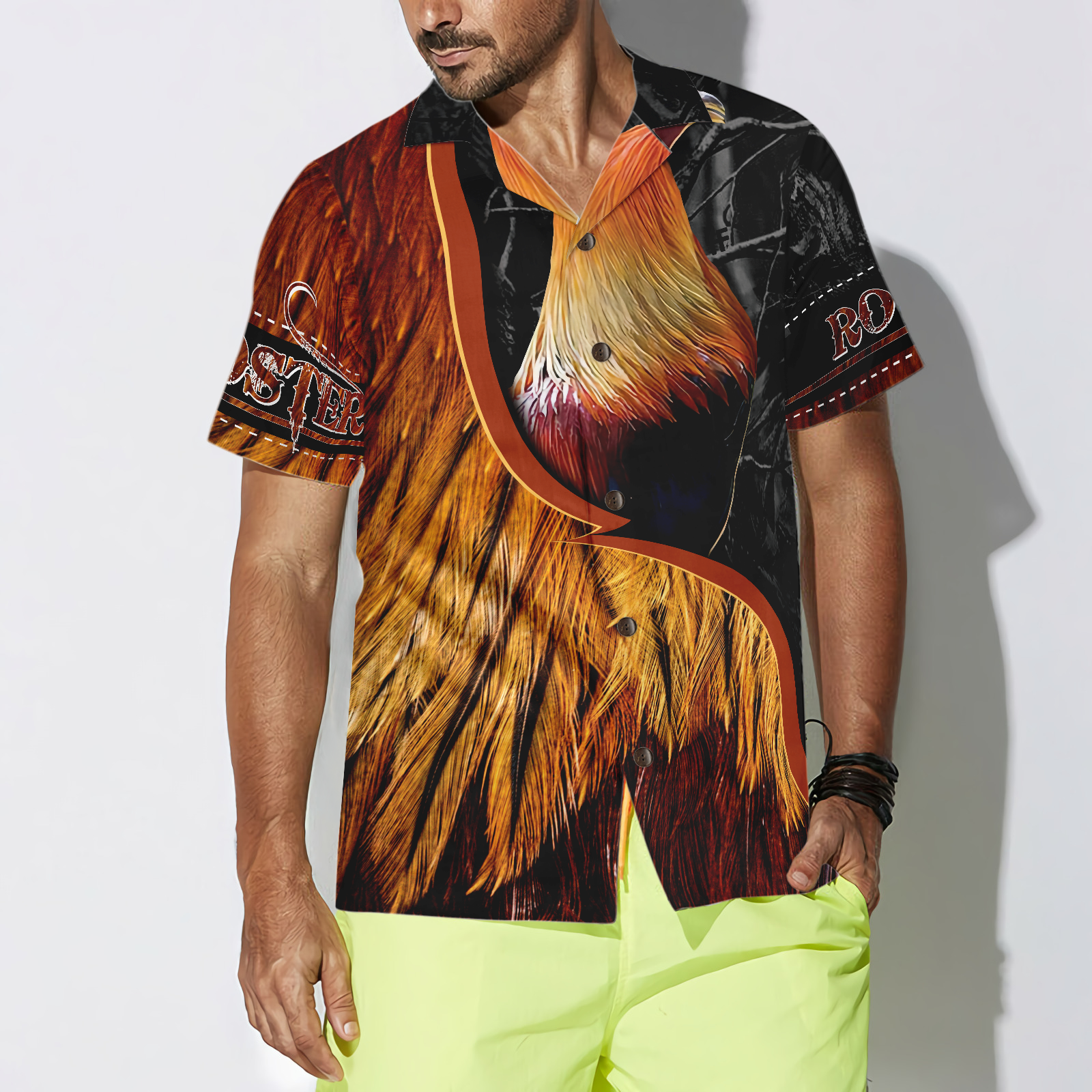 Rooster On The Farm Hawaiian Shirt