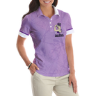Peace Love Cure Lupus Awareness Short Sleeve Women Polo Shirt, Purple Ribbon Lupus Shirt For Ladies, Lupus Support Gift