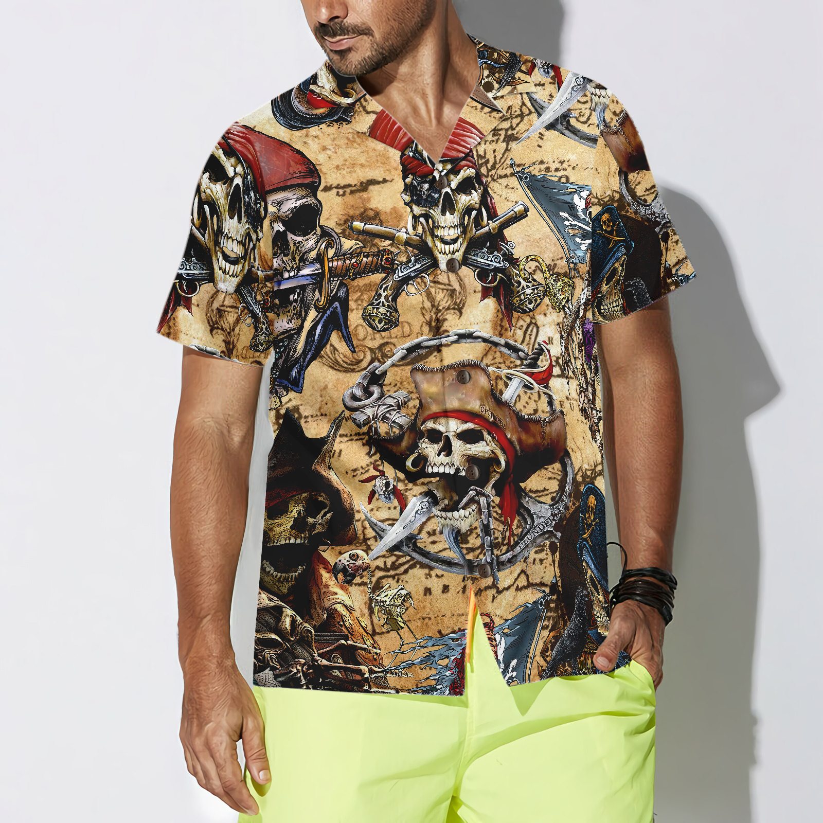 Treasures World Map For Pirate Hawaiian Shirt
