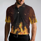 Pin Punisher Bowling Polo Shirt, Cool Flame Pattern Bowling Shirt Design For Male Bowlers, Best Bowling Shirt