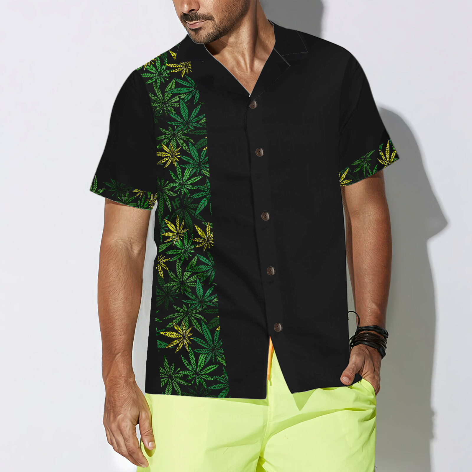 Retro Cannabis Marijuana Shirt For Men Hawaiian Shirt