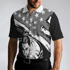 Aim Shoot Swear Repeat Billiards Polo Shirt, Best American Flag Pattern Billiards Shirt Design For Male