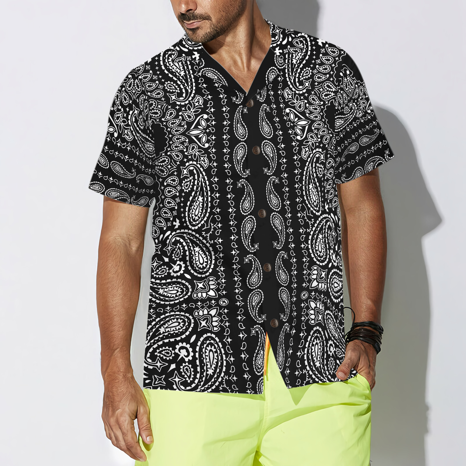 Colorful Monkey With Paisley Pattern Shirt For Men Hawaiian Shirt