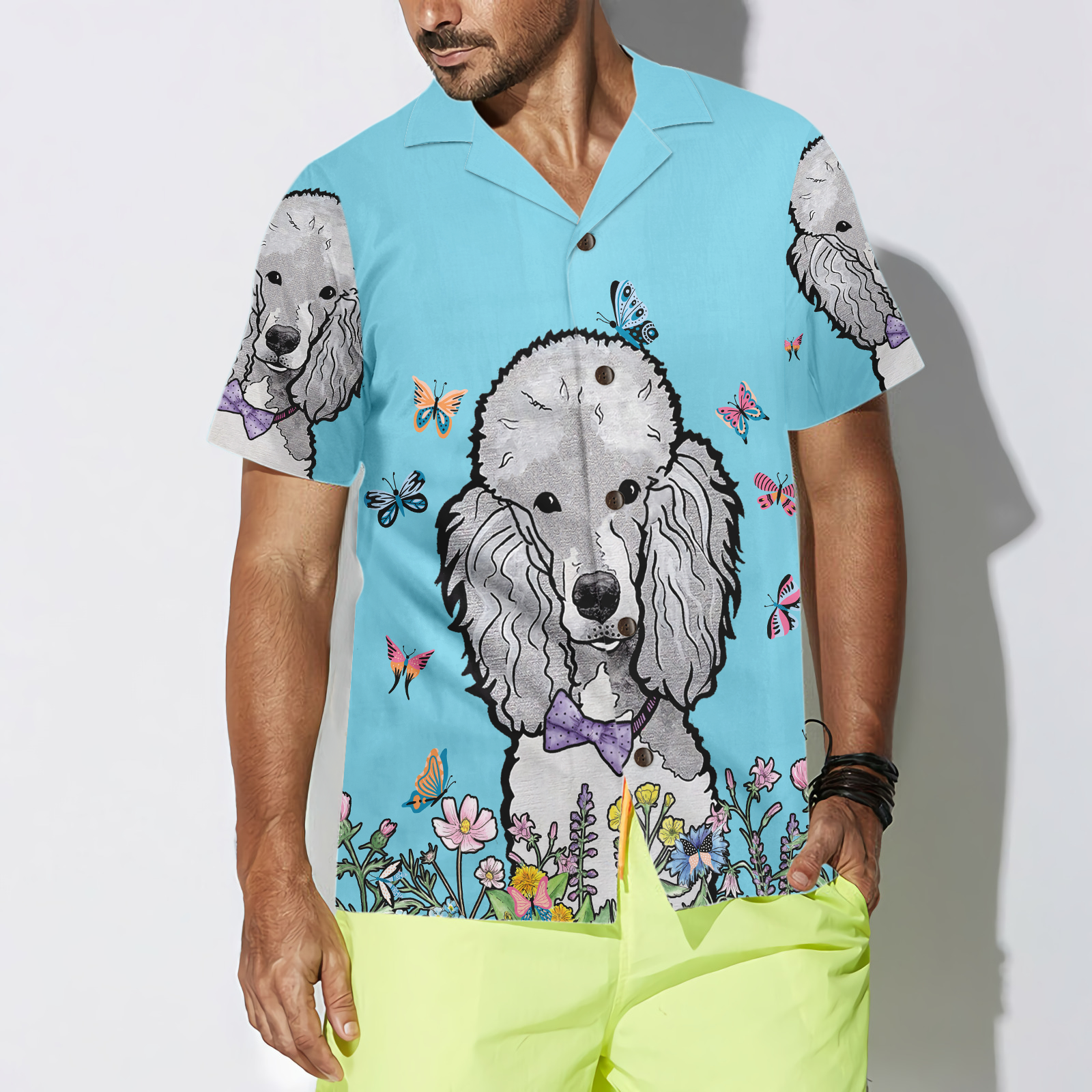 Lady Poodle & The Butterflies Hawaiian Shirt