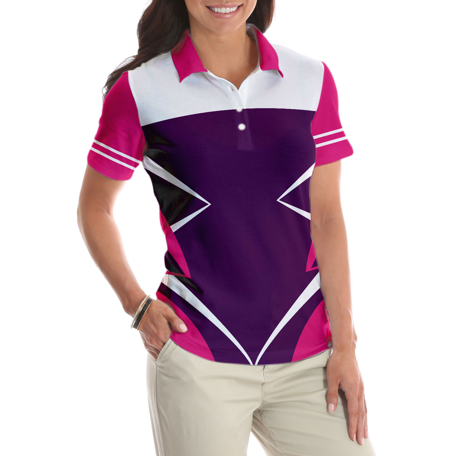 A Bad Day Of Golf Always Beats A Good Day Of Work Pink Short Sleeve Women Polo Shirt, Golf Shirt For Ladies, Cool Female Golf Gift