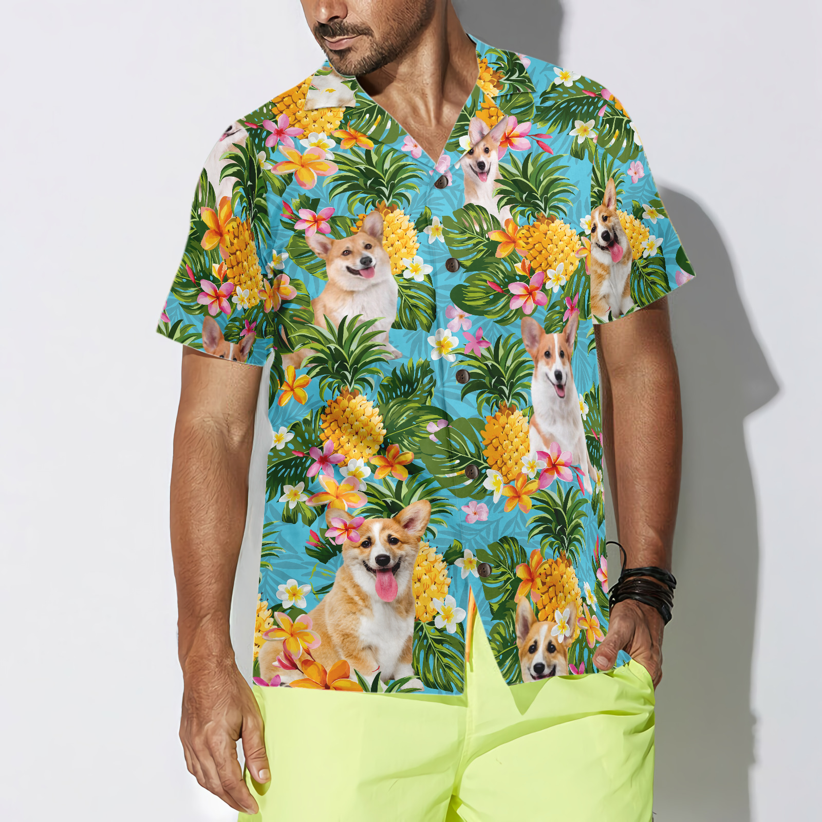 Pineapple Corgis Lover Hawaiian Shirt