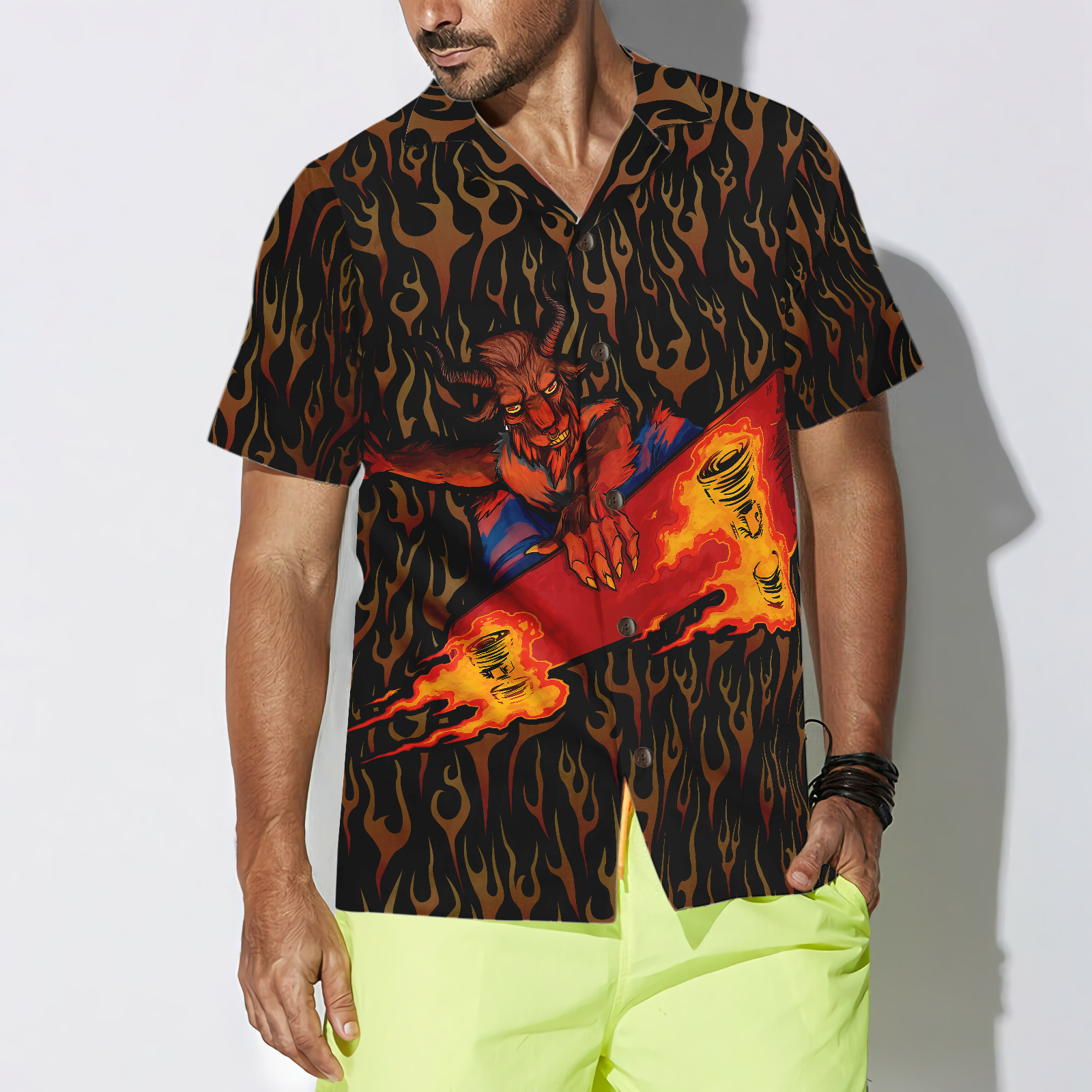 Skating Satan Gothic Hawaiian Shirt, Goth Hawaiian Shirt For Men And Women