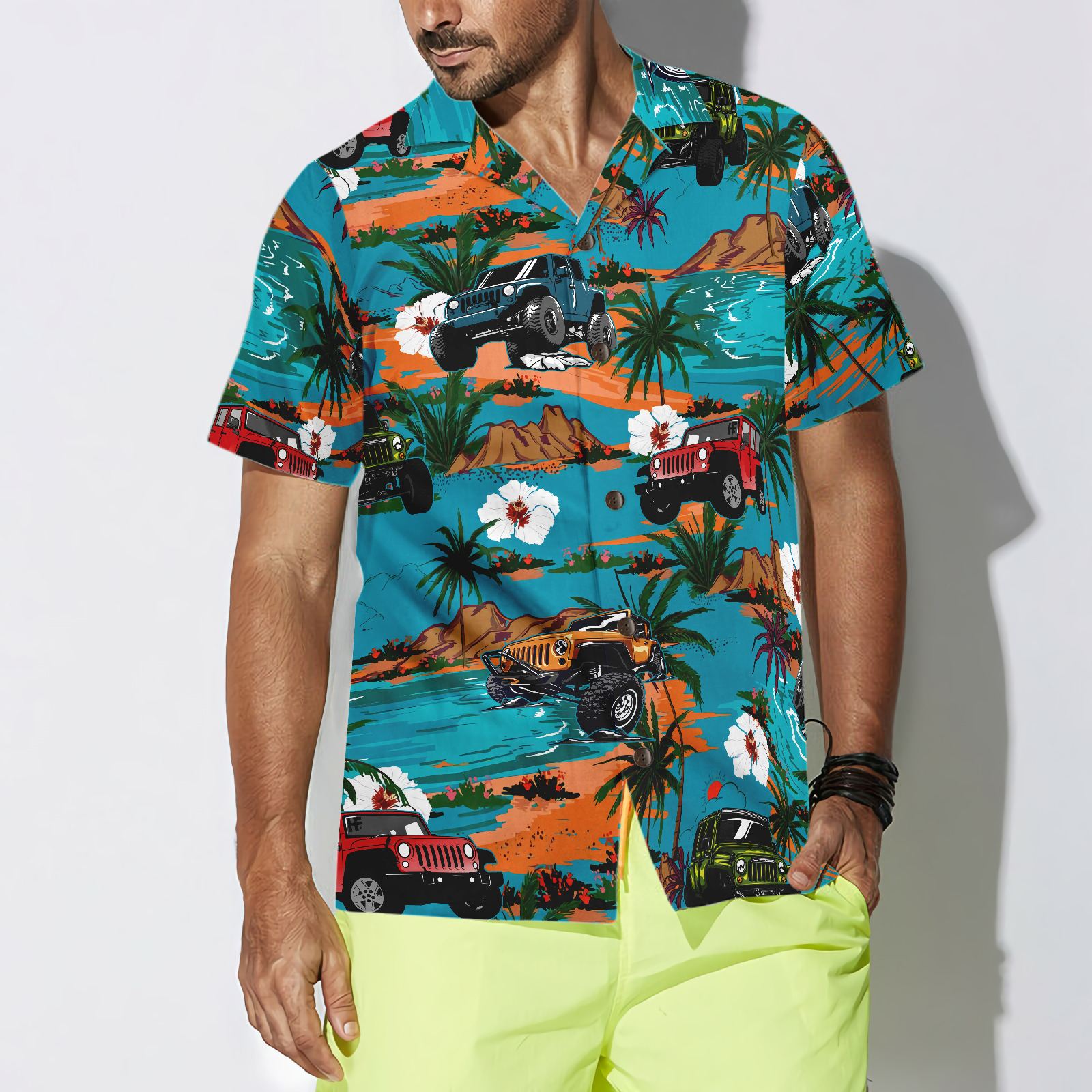 Jeep Car Retro Summer Hawaiian Shirt