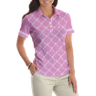 Swing Swear Drink Repeat Pink Golf Short Sleeve Women Polo Shirt, Pink Golfing Shirt For Female Players
