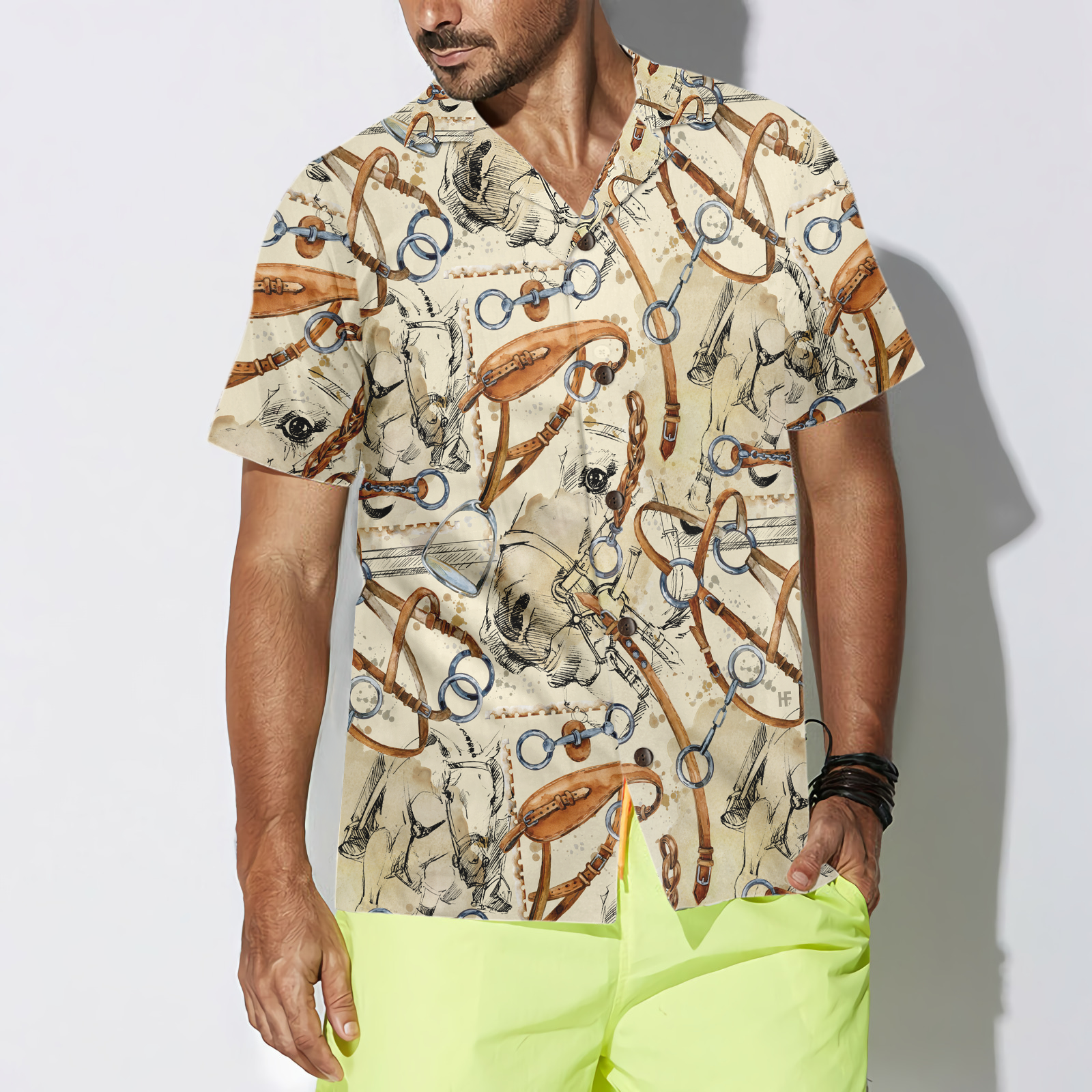 Horse Watercolor Shirt For Men Hawaiian Shirt