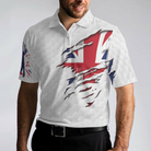 Golf Club United Kingdom Flag Polo Shirt, Great Britain Union Jack Polo Shirt, UK Golf Shirt For Men