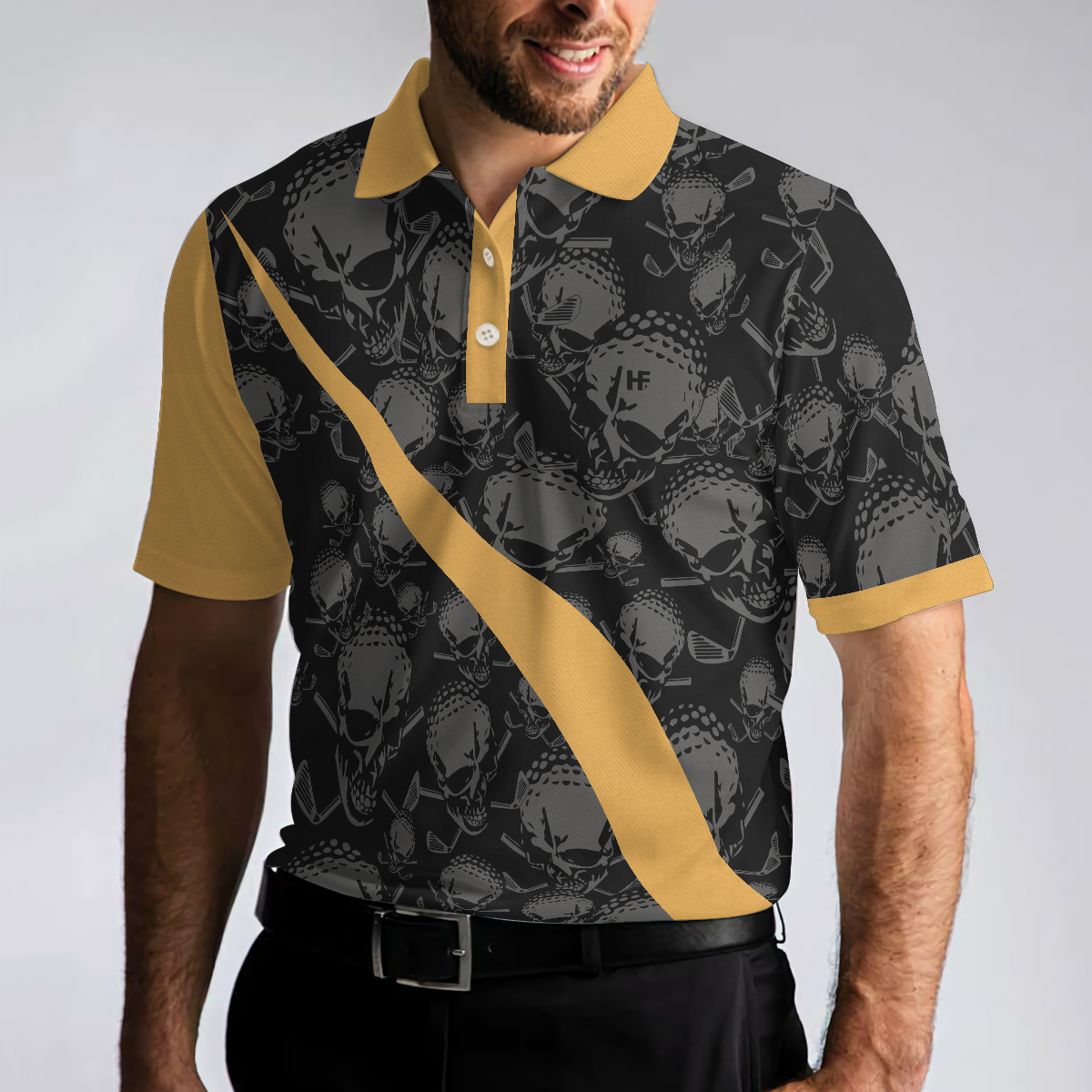 I'm A Simple Man I Like Playing Golf And Beer Polo Shirt, Cool Ball Pattern Shirt With Sayings, Best Gift For Golfers