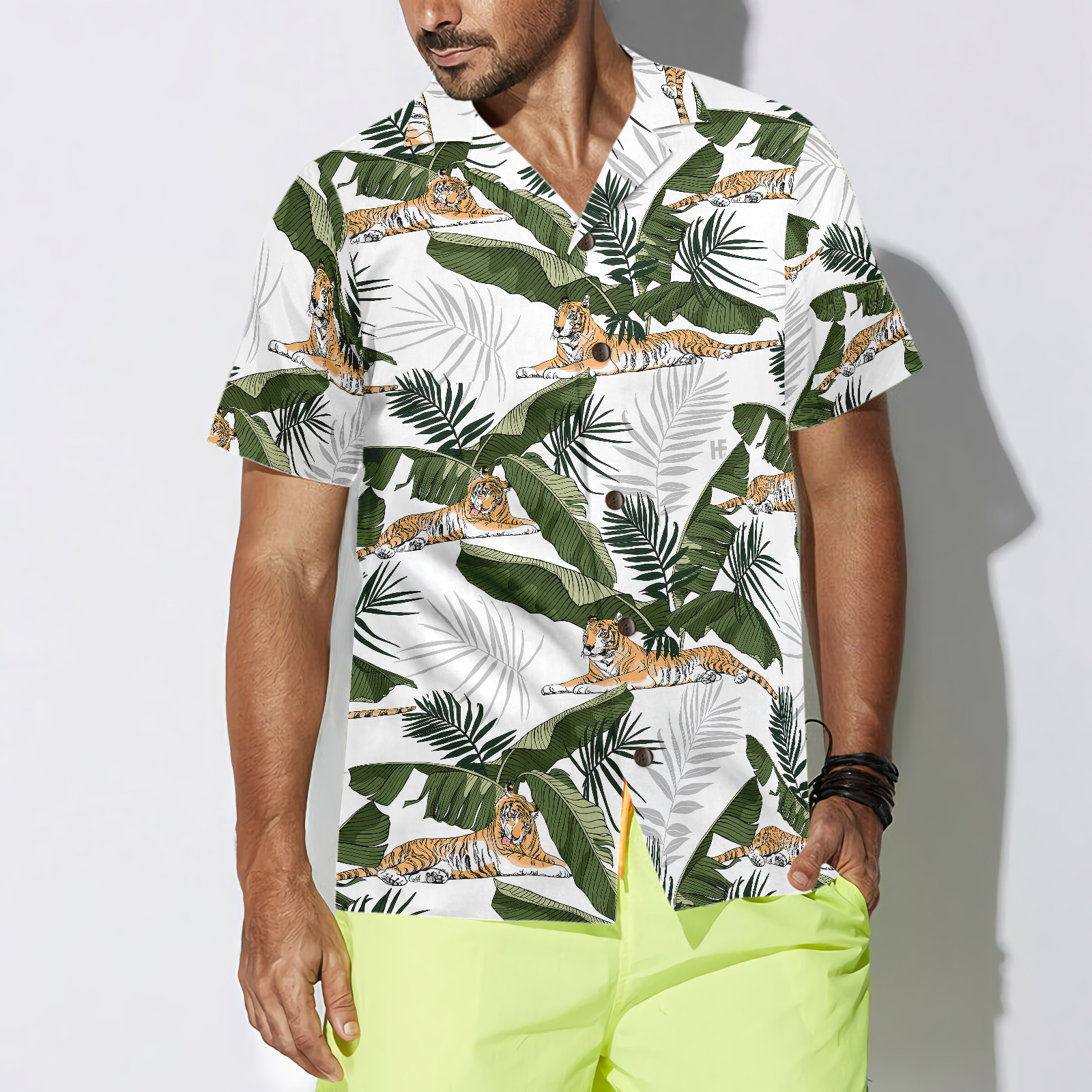 Tropical Tiger Hawaiian Shirt