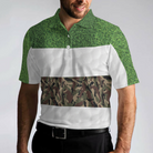 Golf In Green And Camouflage Pattern Golf Polo Shirt, Cool Golf Shirt For Men, Best Gift For Golfers
