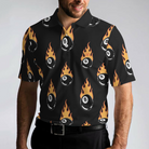 Flaming Billiard 8 Ball Polo Shirt, Basic Billiards Shirt Design For Men, Gift Idea For Billiards Lovers