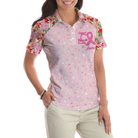 Fight Love Hope Breast Cancer Awareness Short Sleeve Women Polo Shirt