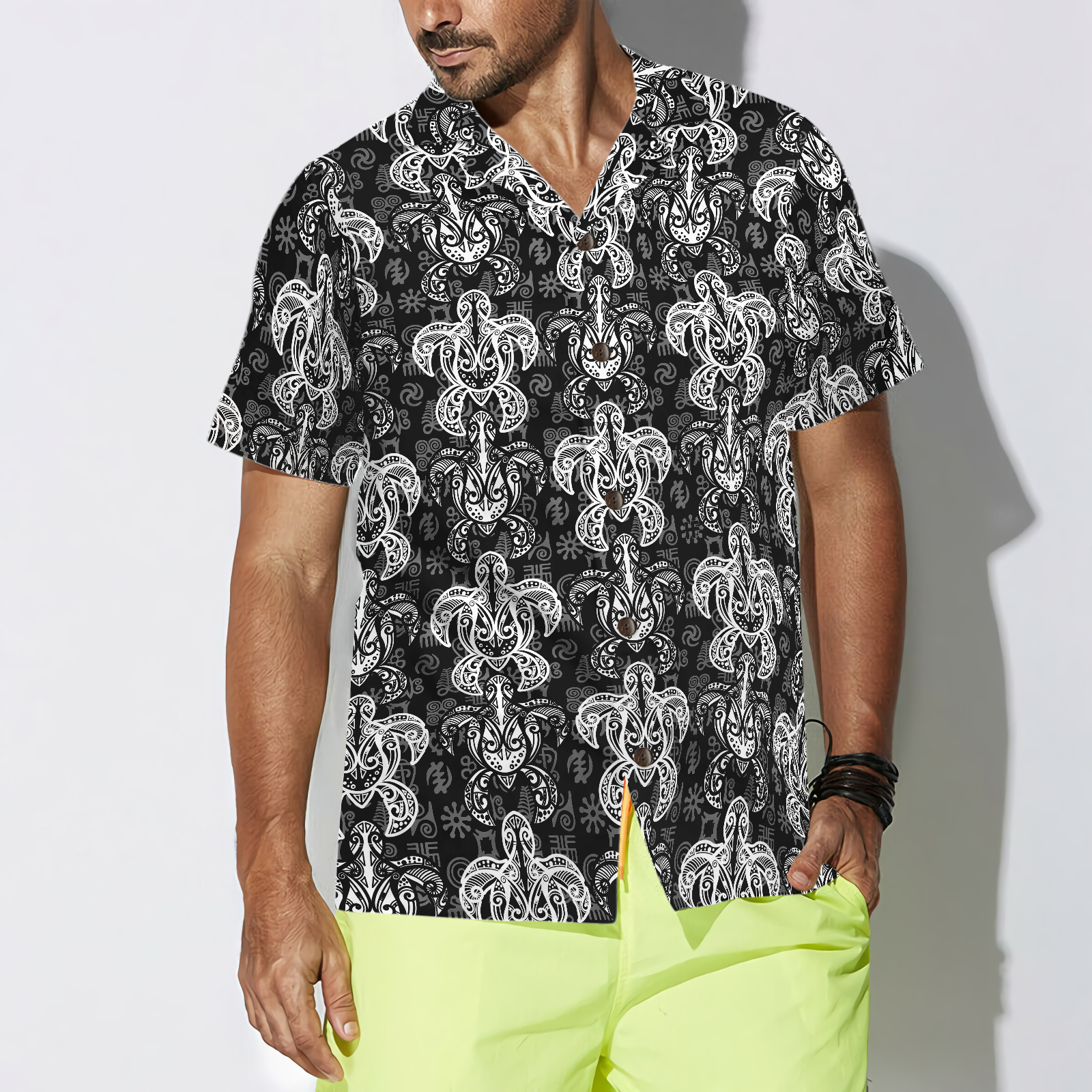 Indigenous Tribal Polynesian Style Sea Turtle Hawaiian Shirt