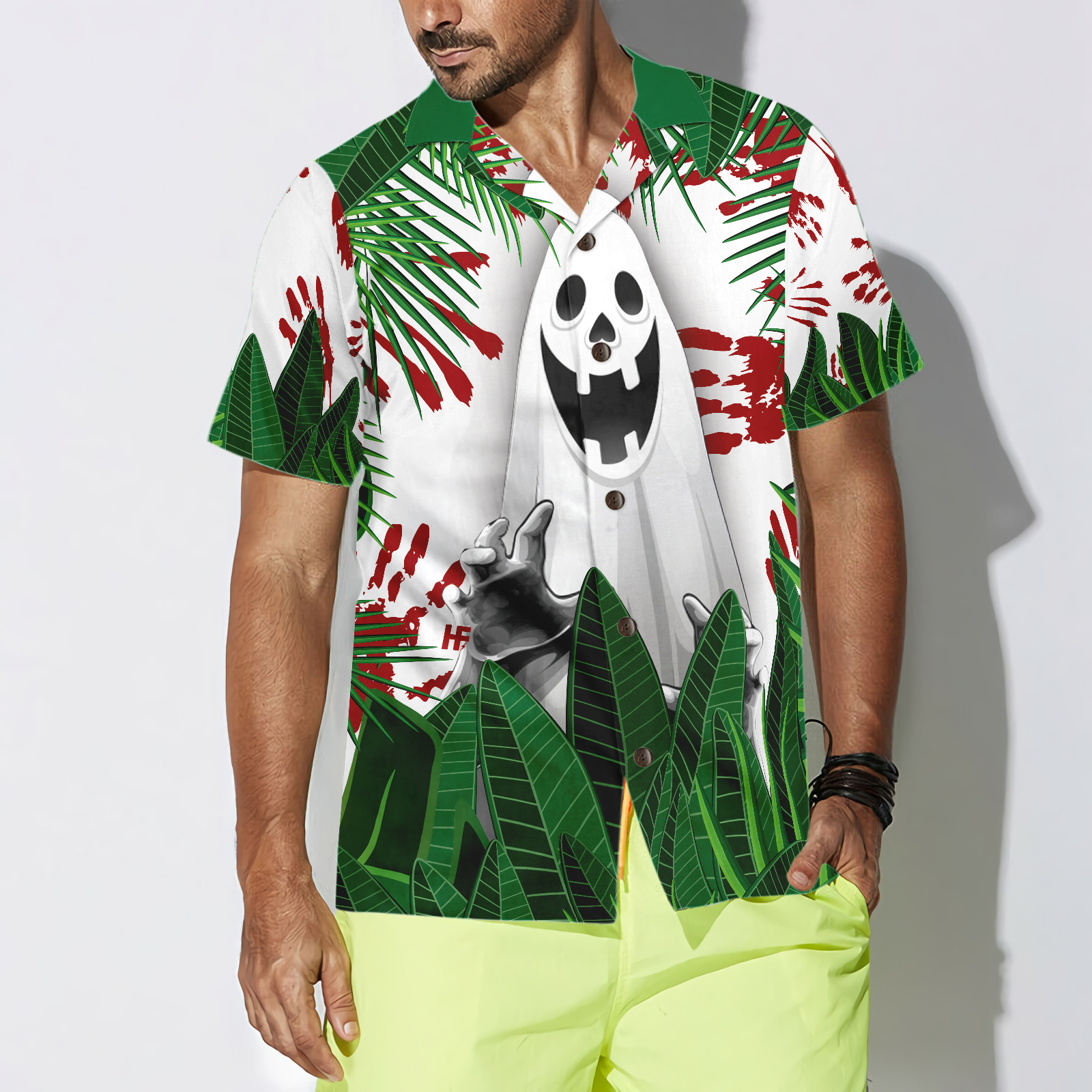 Ghost In The Bushes Halloween Hawaiian Shirt, Unique Halloween Shirt For Men And Women