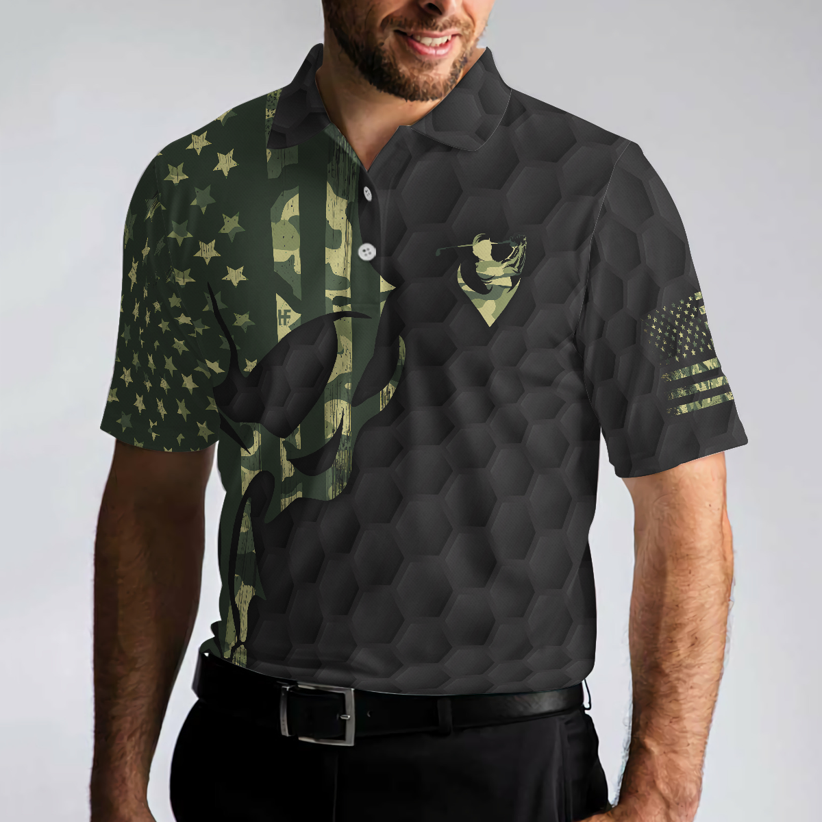 I Only Play Golf On Days That End In "Y" Polo Shirt, Skull American Flag Golf Shirt For Men, Gift For Golfers - Hyperfavor