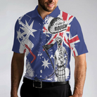 Golf I Like It Rough Australian Flag Polo Shirt, Argyle Pattern Skeleton Golfing Polo Shirt, Funny Golf Shirt For Men