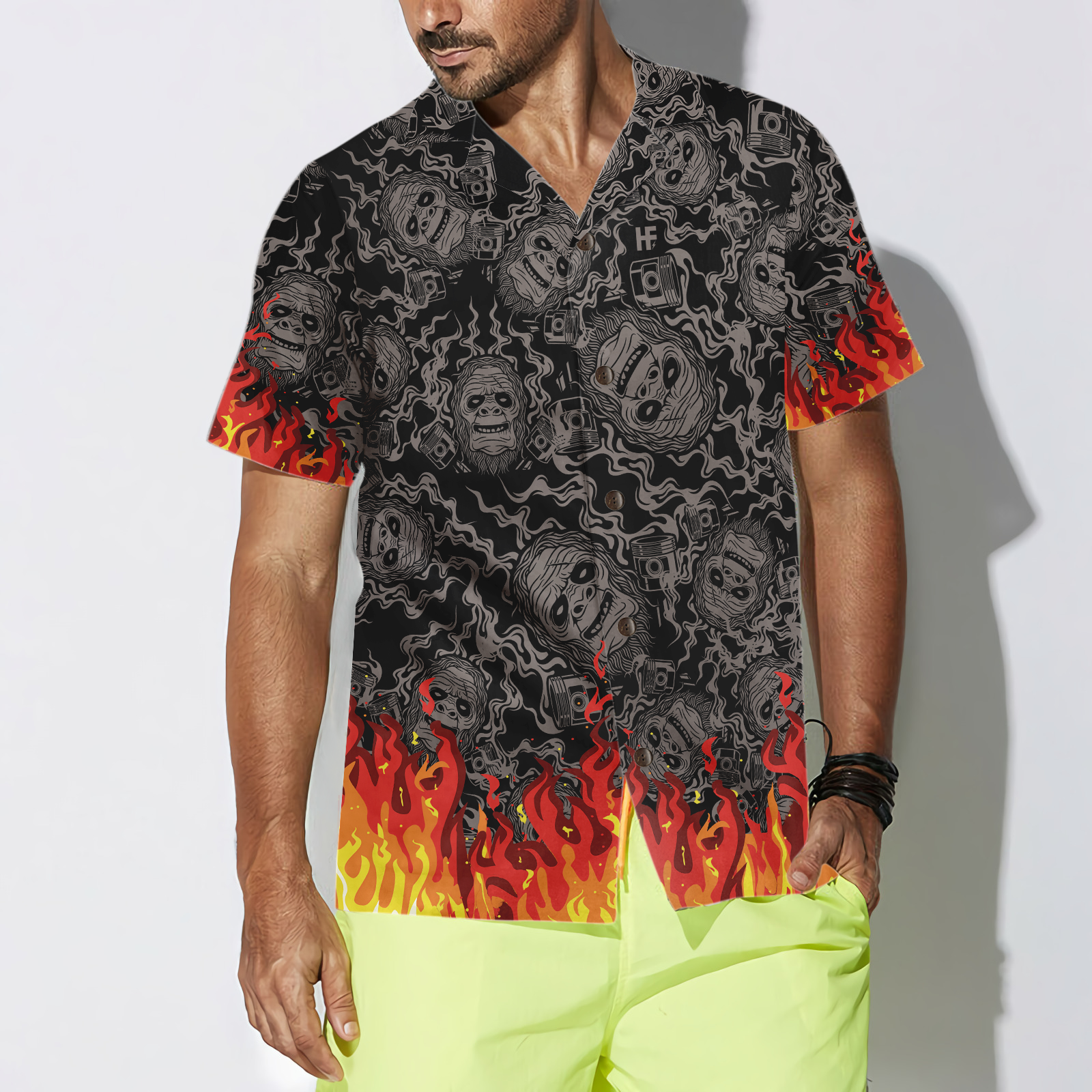 I Like Bigfoot & Motorcycle & Maybe 3 People Hawaiian Shirt