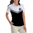 Swing Hard In Case You Hit It Short Sleeve Women Polo Shirt, Black And White Golf Shirt For Ladies