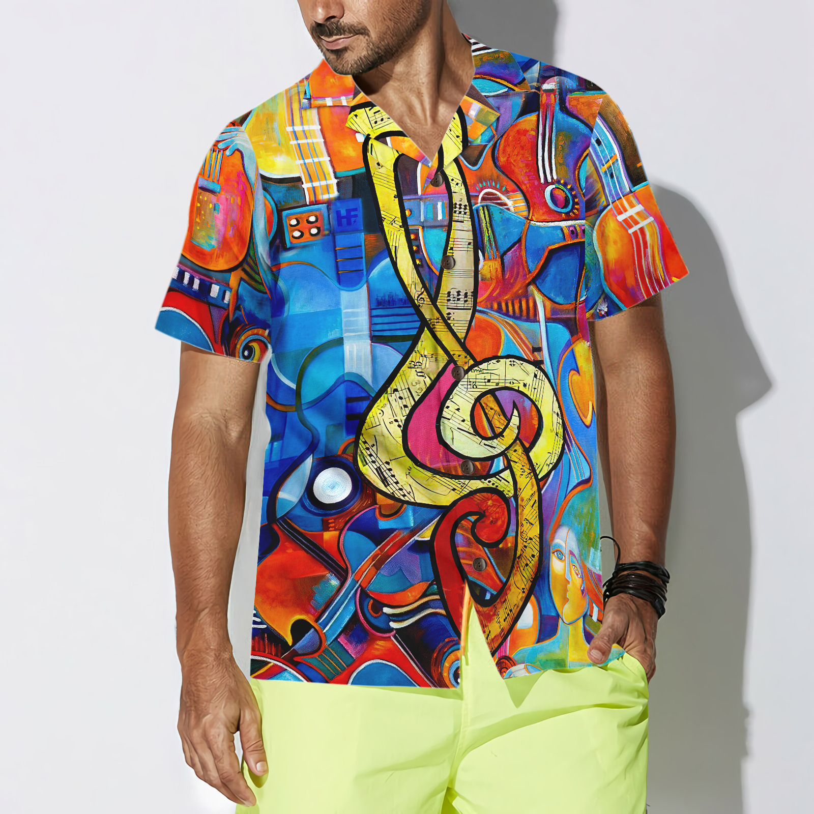 Music Note Guitar Hawaiian Shirt