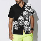 Skull In Barbed Wire Gothic Hawaiian Shirt, Black Skull Goth Hawaiian Shirt