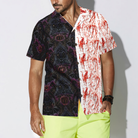 Gothic Halloween Blood Hawaiian Shirt For Men, Satanic Bat And Spider Goth Hawaiian Shirt