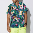 Custom Tropical Corgi Dog Shirt For Men Hawaiian Shirt
