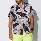 Raven And Skull Halloween Hawaiian Shirt, Halloween Shirt For Men And Women
