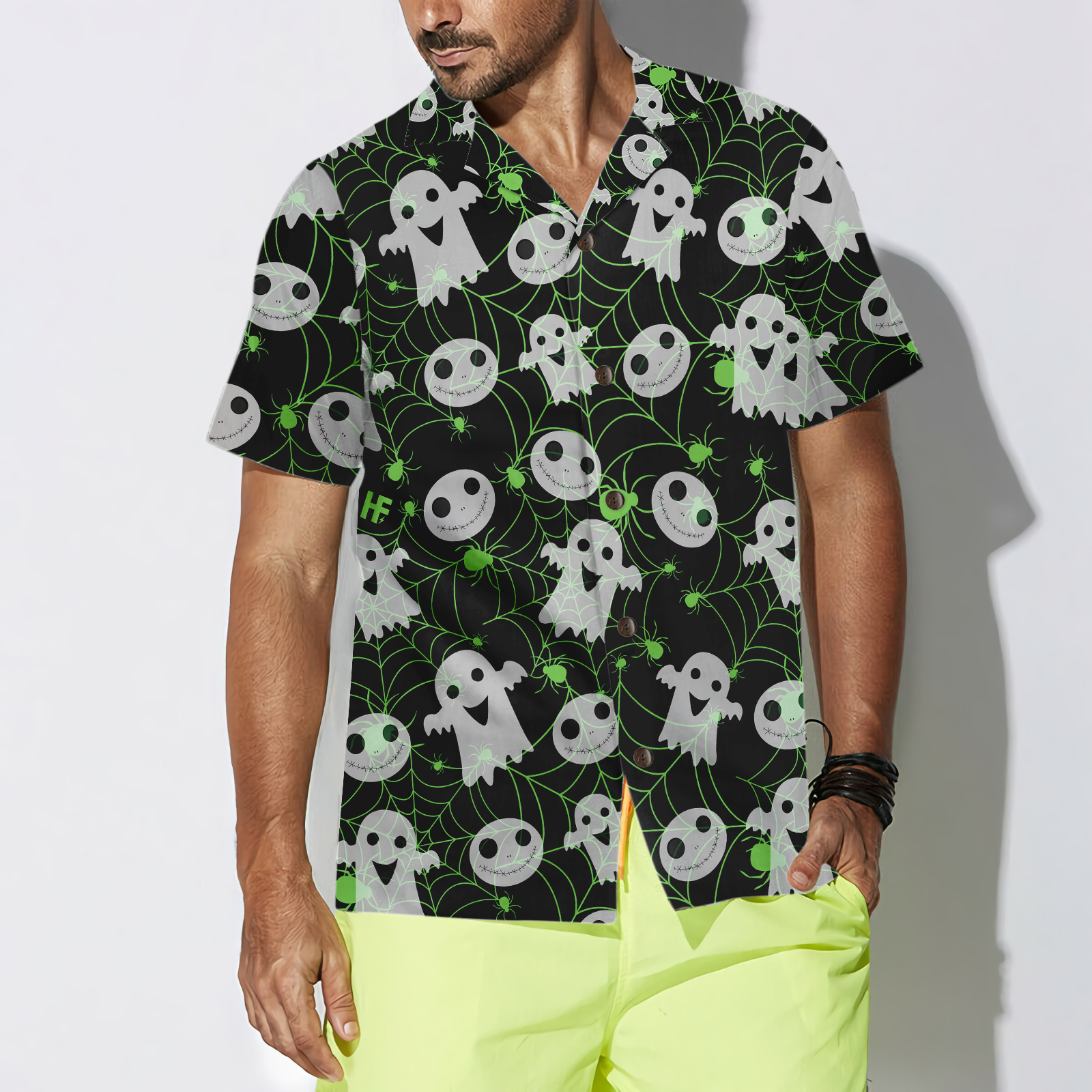 Halloween Spider Web Shirt For Men Hawaiian Shirt