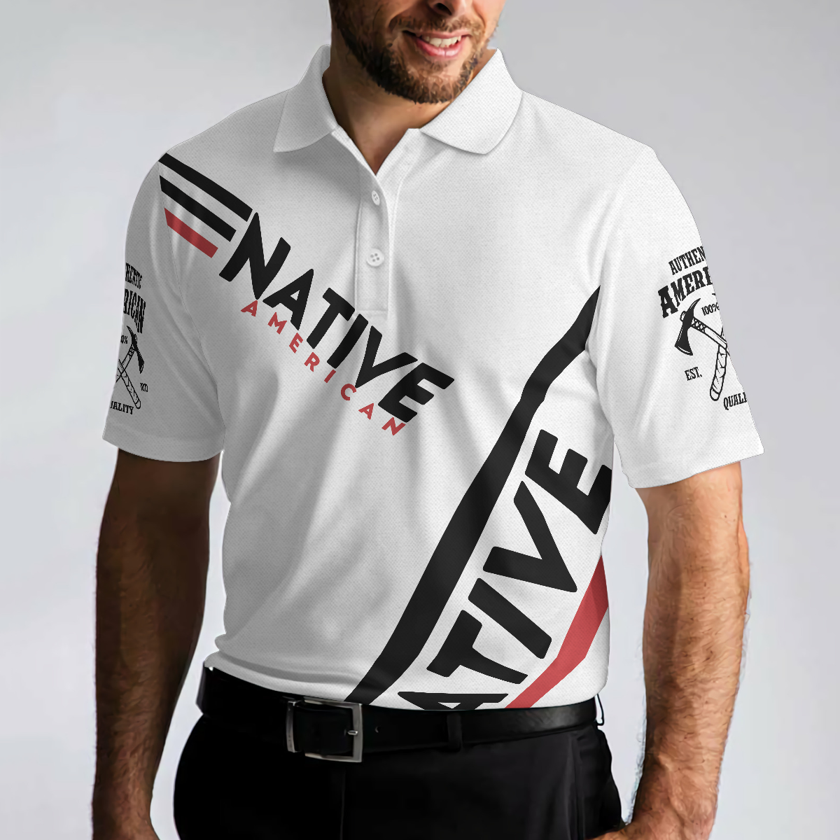 Man Belongs To The Earth Native American Polo Shirt, Cherokee Shirt Design, Headdress Polo Shirt