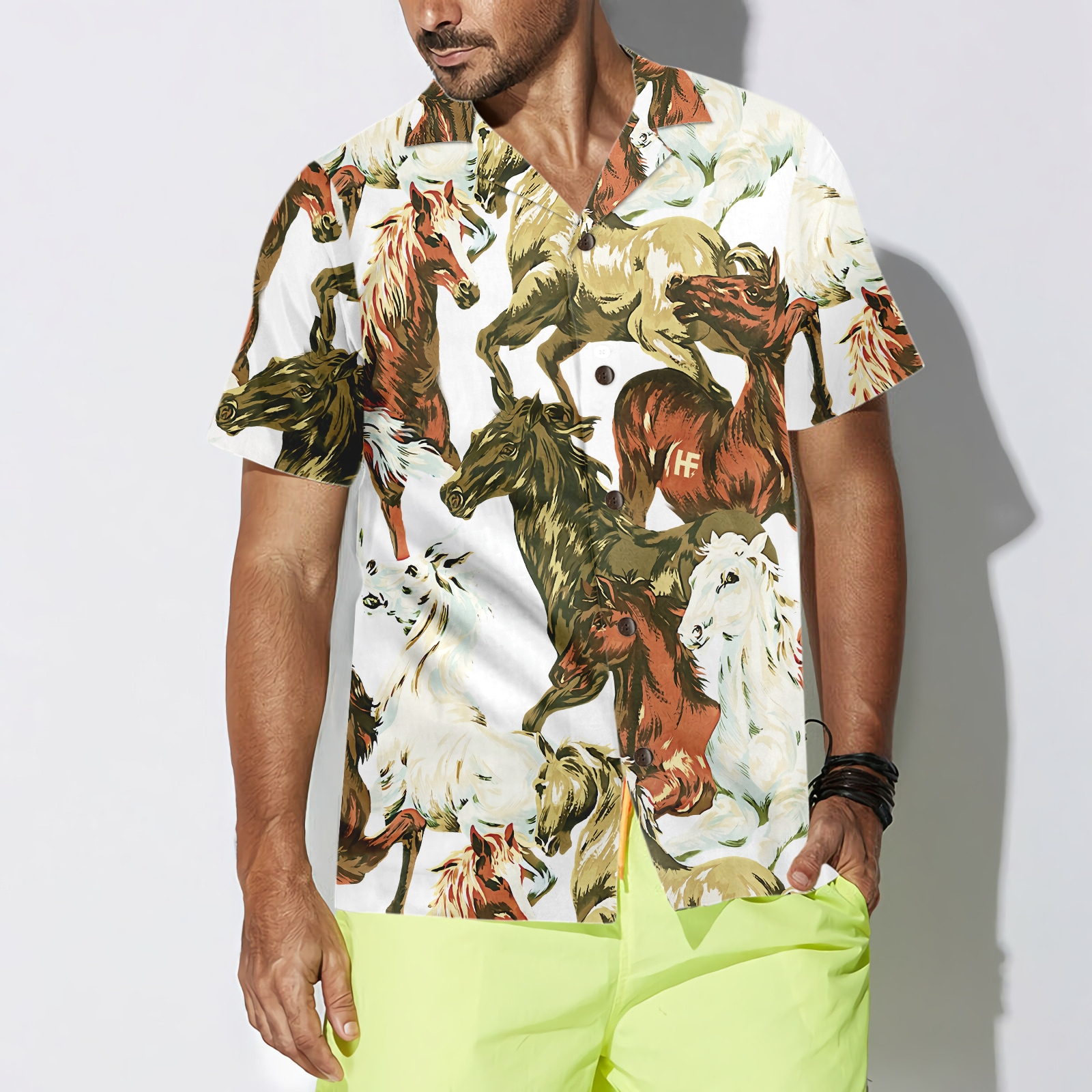 Horses Painting Shirt For Men Hawaiian Shirt