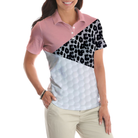 Golf Ball Texture With Leopard Pattern Golf Short Sleeve Women Polo Shirt, Golf Shirt For Female Golfers