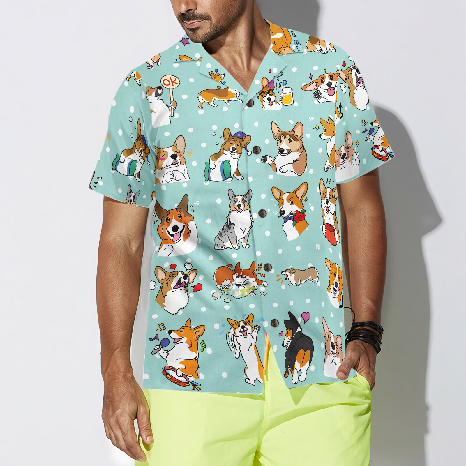 Cartoon Welsh Corgi Hawaiian Shirt, Best Dog Shirt For Corgi Lovers Gifts