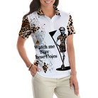 Watch Me Slay These Holes Panther Skin Pattern Short Sleeve Women Polo Shirt