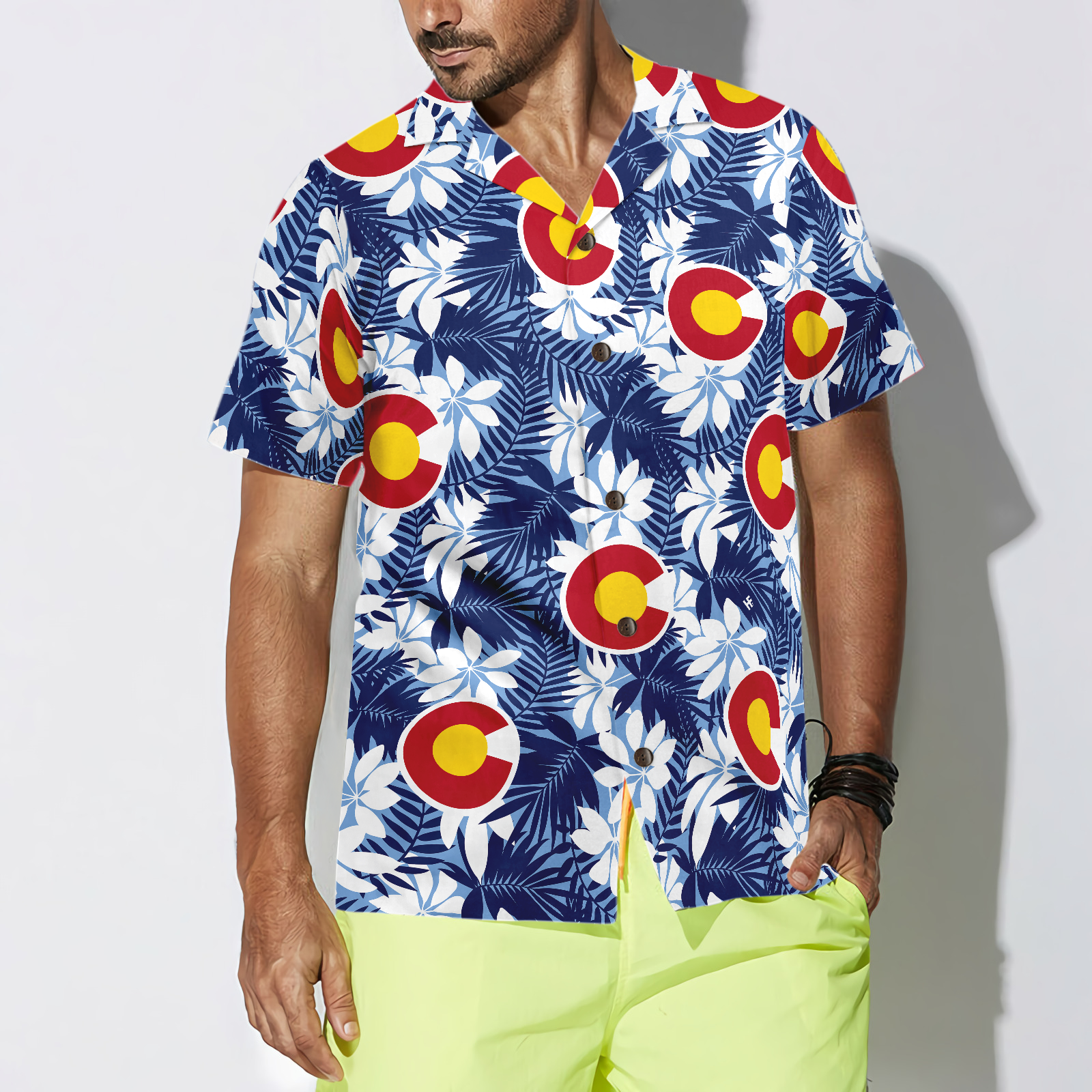 Colorado Flag Seamless Pattern USA Hawaiian Shirt