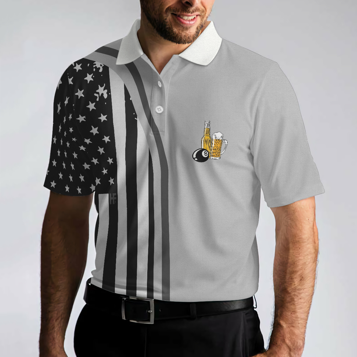 Weekend Forecast Pool Player Billiards Polo Shirt, American Flag Pattern Billiard Polo Shirt, Gift For Billiard Lovers