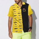Bigfoot Darryl Love Kayak & Hate People Bigfoot Hawaiian Shirt, Dawn Palette Black And Yellow Kayaking Bigfoot Shirt For Men