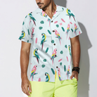 Men's Parrot And Exotic Leaves Shirt Hawaiian Shirt