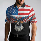 Billiards American Eagle Polo Shirt, Cool American Flag Billiards Shirt For Men, Best Billiards Gift Idea