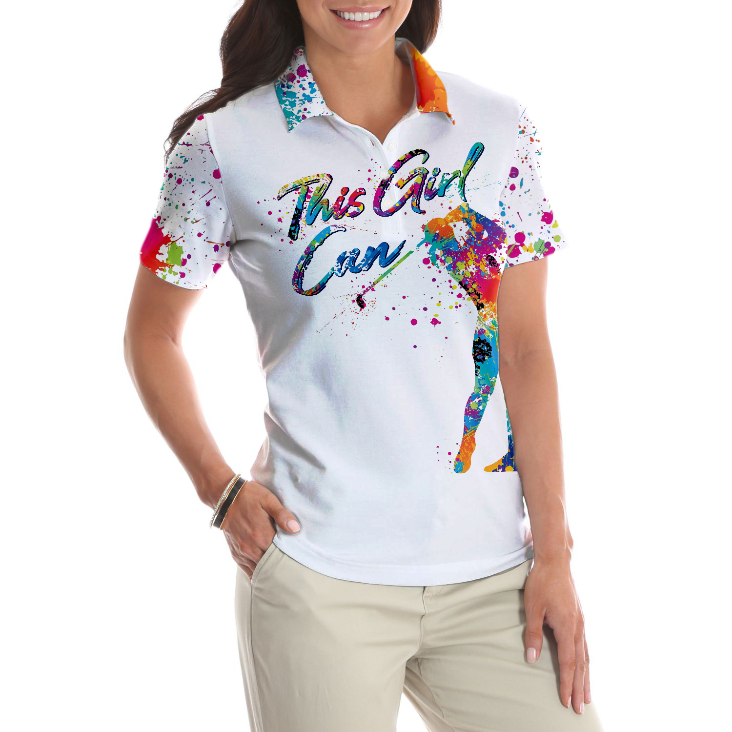 This Girl Can Golf Short Sleeve Women Polo Shirt