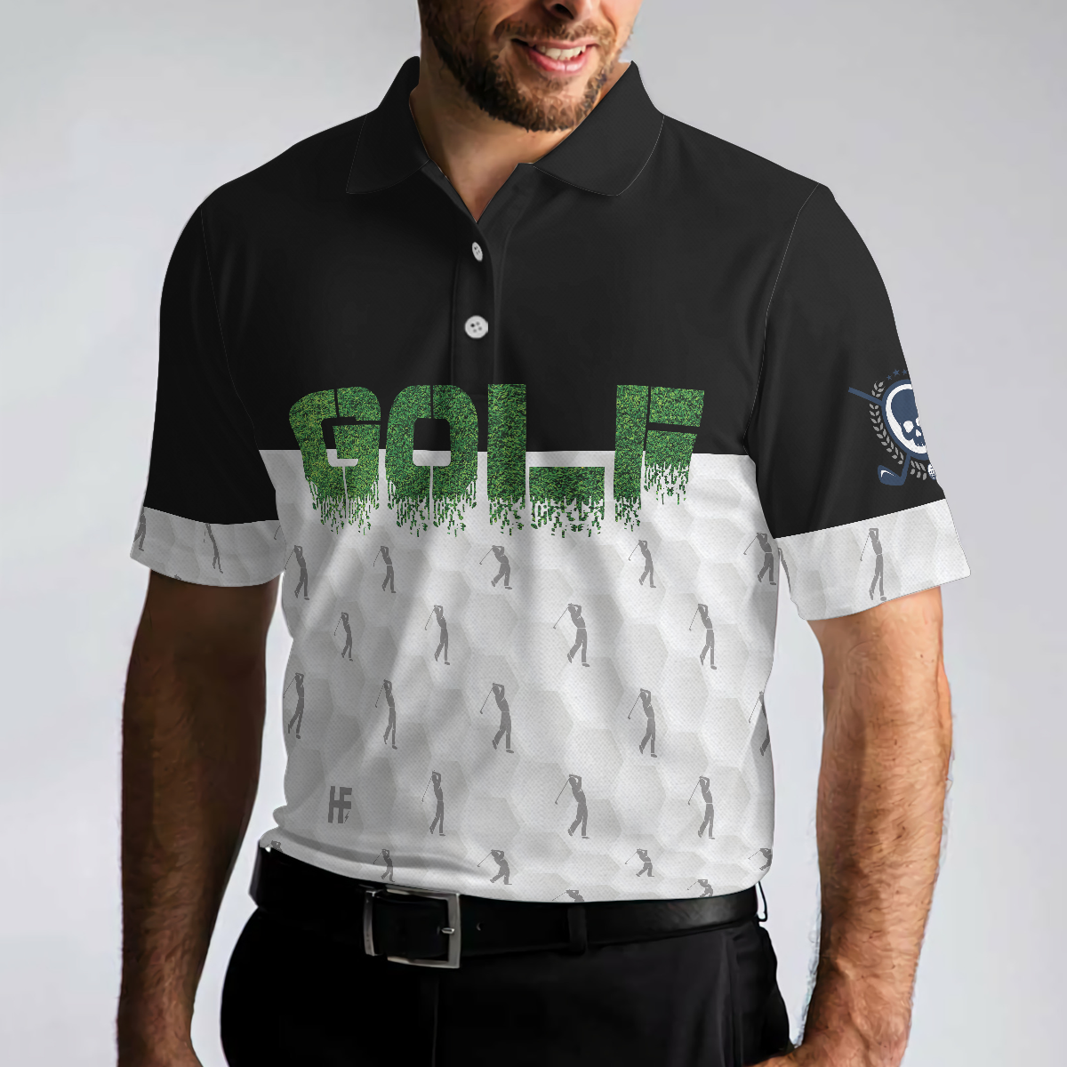 Funny Golfer Seamless Pattern Golf Polo Shirt, Golf Shirt For Men, Best Gift For Golfers