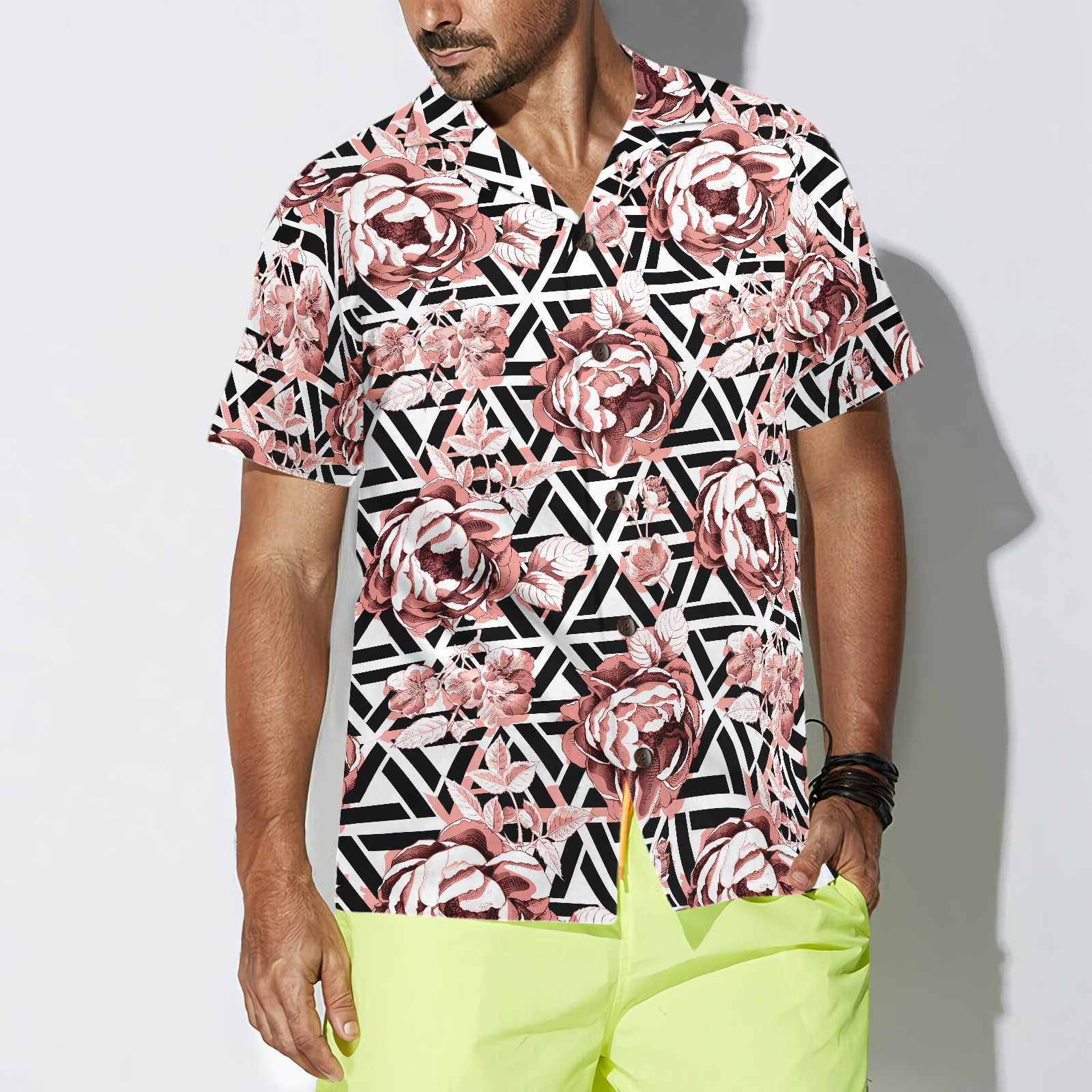 Rose Gold Flowers Hawaiian Shirt