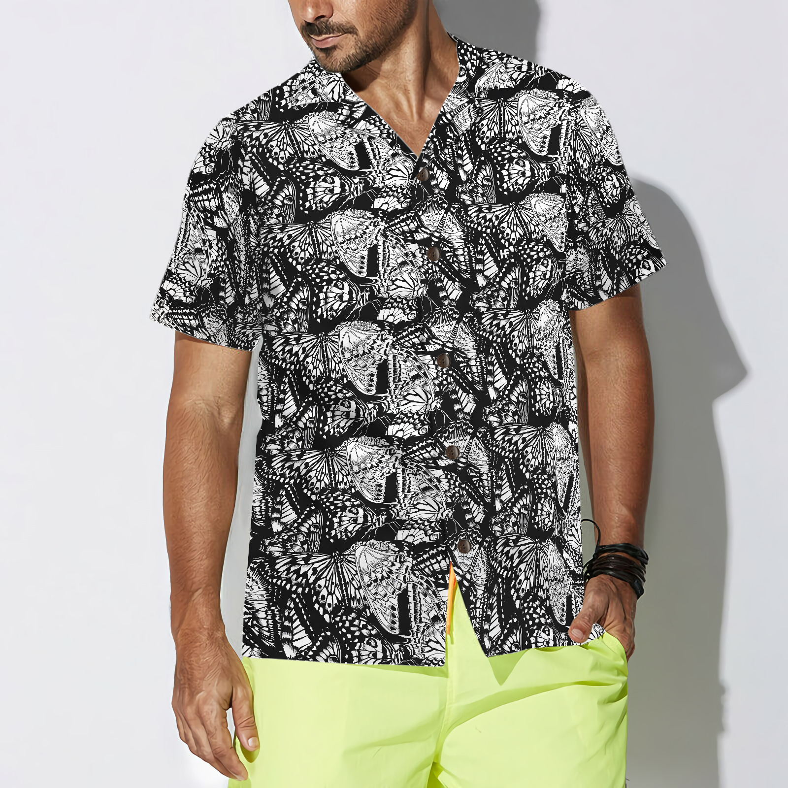 Black And White Butterfly Shirts For Men Hawaiian Shirt