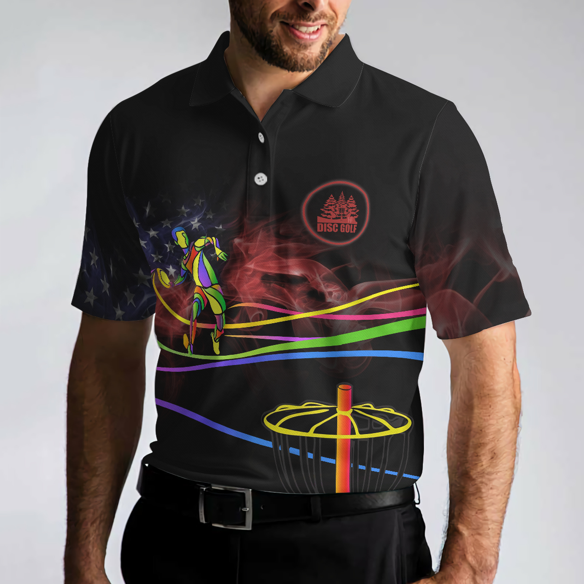 Disc Golf Is My Life V1 Polo Shirt, Colorful Disc Golf Shirt Design For Male, Best Disc Golf Attire