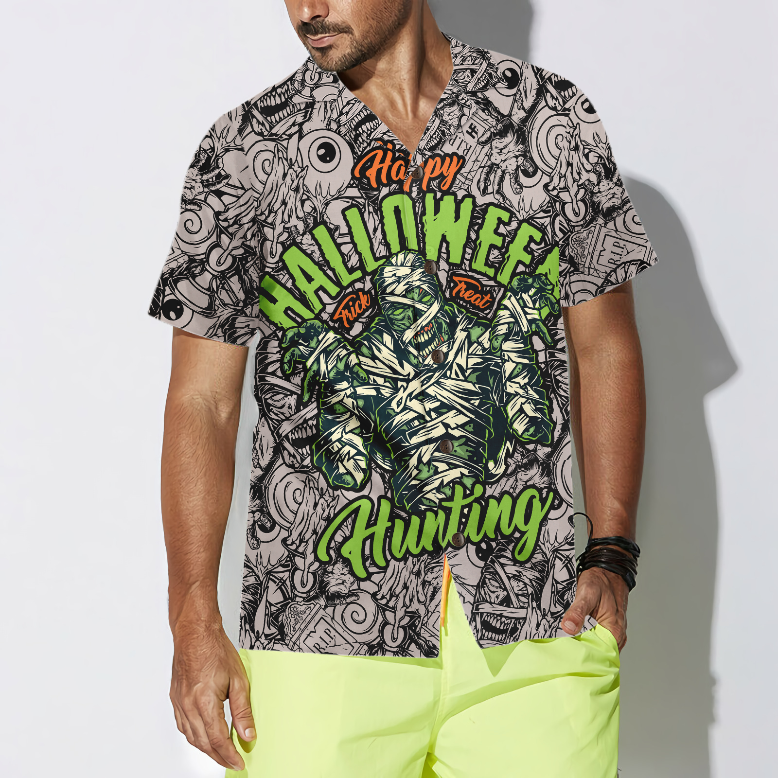Halloween Vintage Scary Mummy Hawaiian Shirt