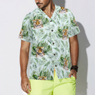 Tropical Green Leaves And Jungle Tiger Shirt For Men Hawaiian Shirt