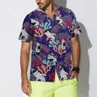 Blue Ocean Coral Sharks Hawaiian Shirt